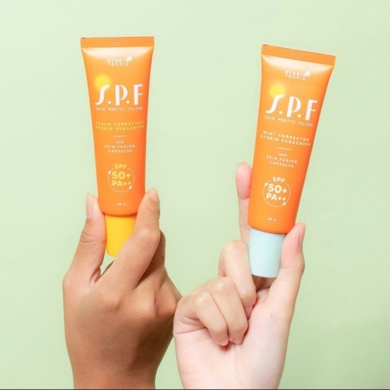 STUDIO TROPIK SPF 50+ PA++ Mint dan Peach - Skin Pretty Filter