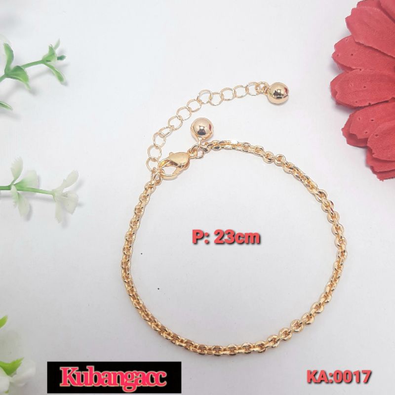 KA-0017 Gelang Tangan Wanita Model Nory Polos Gelang Xuping Wanita Gelang Xuping Gelang Lapis emas