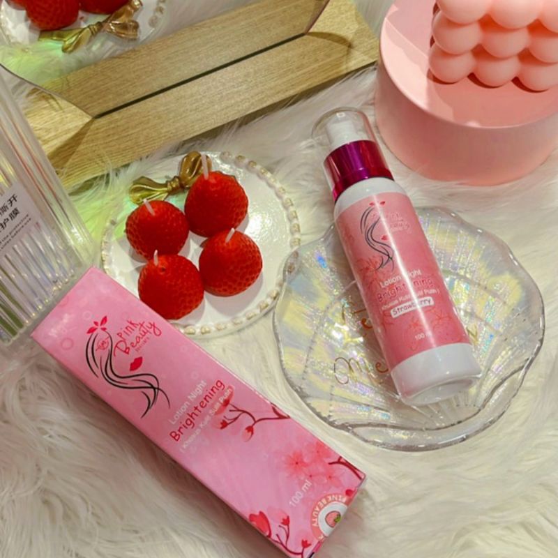 [NEW] BODY LOTION PLATINUM WHITENING MALAM VARIAN STRAWBERRY PEMUTIH BADAN-PINK BEAUTY