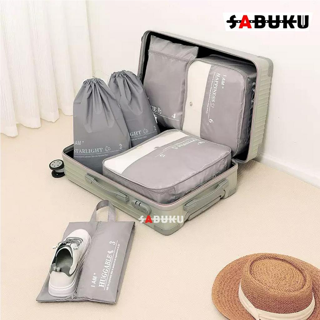 Travel Pouch Bag Bag Laundry Pouch Organizer 6 in 1 Tas Penyimpanan Untuk Travel -1004