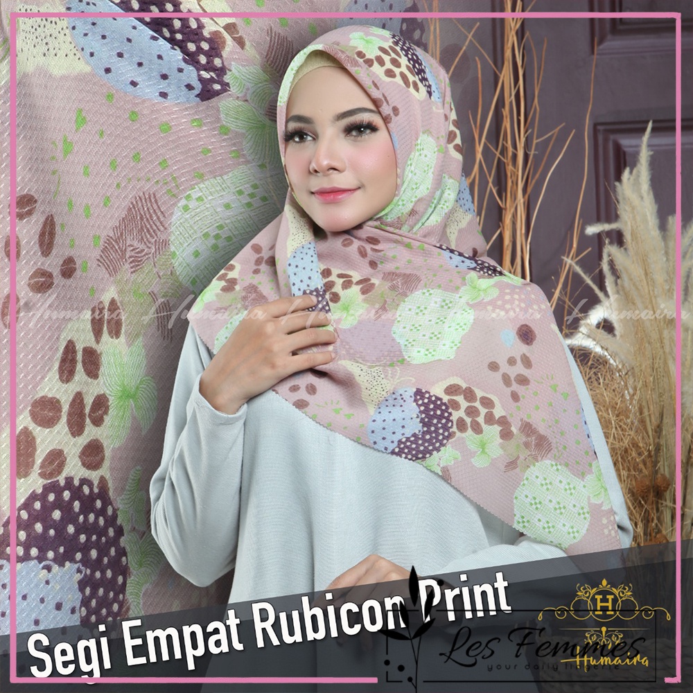 Hijab muslimah segi empat rubycon motif