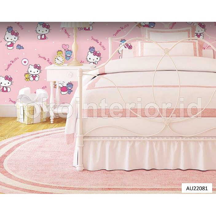 Wallpaper Dinding Hello Kitty Pink Kamar Anak