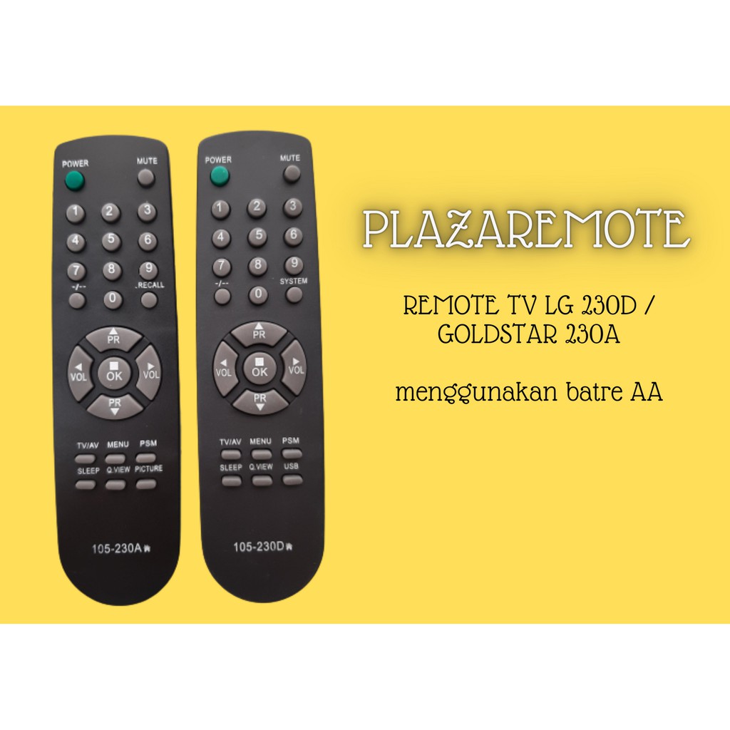 Remote LG DAN GOLDSTAR TV 230A DAN 230D