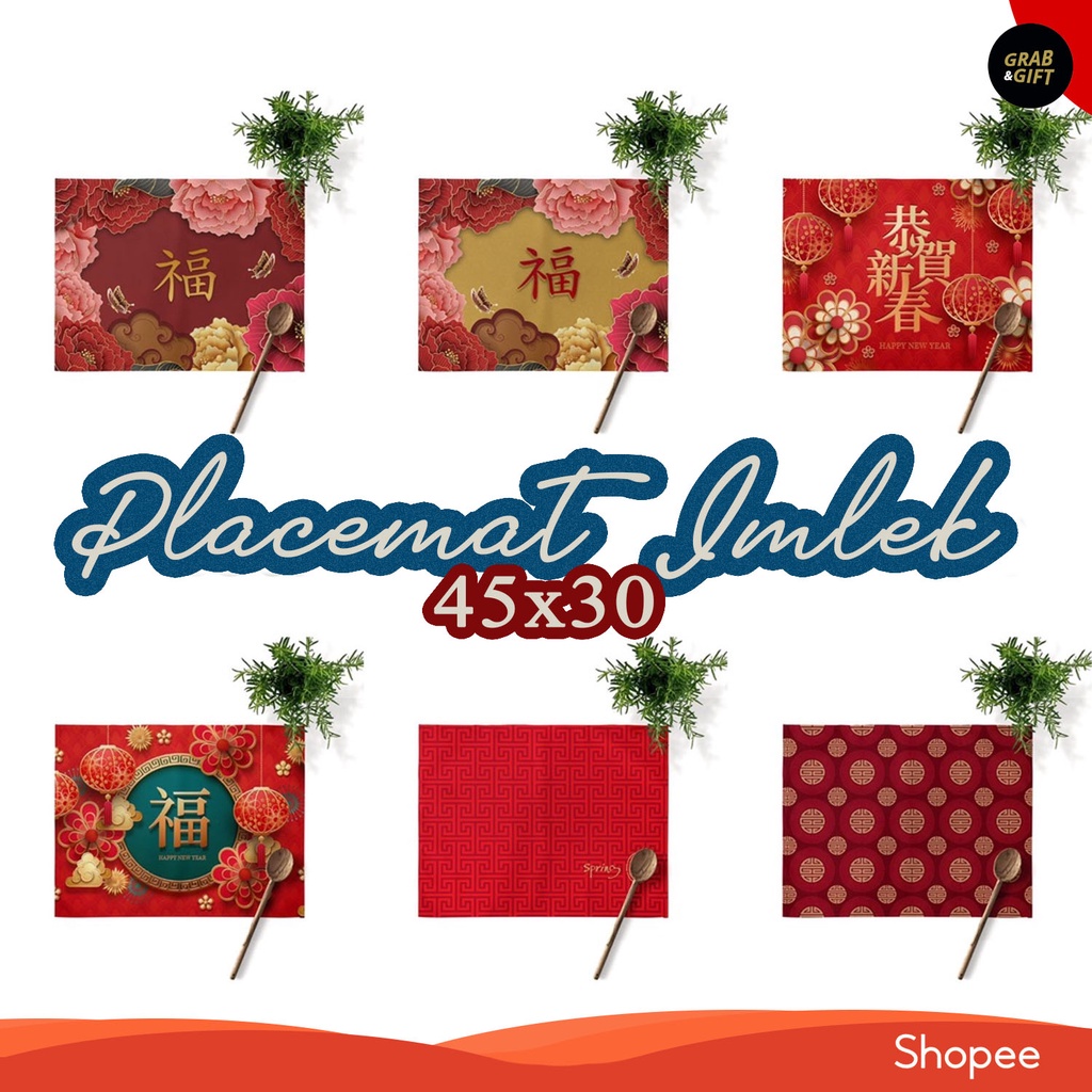 PLACEMAT Tatakan Piring Makan Edisi CNY / Imlek / Taplak Chinese New Year 45x30 cm