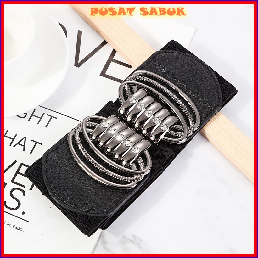 Sabuk Wanita Obi Karet Women Belt Ikat Pinggang Fashion Gesper Cewek Korea Impor Besar Jumbo Cantik