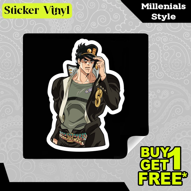 

Stiker Sticker JoJo's Bizarre Adventure Jotaro Kujo Karakter Anime Jepang Tampan dan Gagah Aesthetic Bahan Vinyl Satuan Anti Air