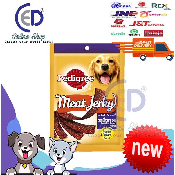 MAKANAN ANJING PEDIGREE MEAT JERKY ROASTED LAMB 80GR