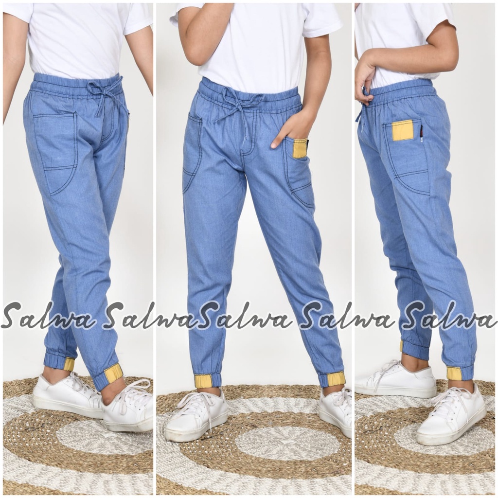 CELANA JOGER ANAK PEREMPUAN JEANS KEKINIAN USIA 5 TAHUN SAMPAI 12 TAHUN KEKINIAN