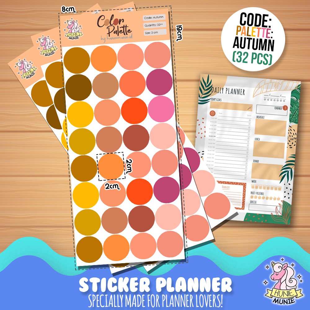 

Planner Sticker - Bullet Journal BUJO Color Palette 32pcs (TRANSPARENT) Stiker