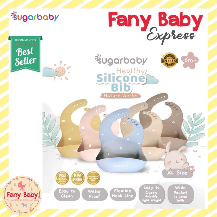 SUGAR BABY HEALTHY SILICONE BIB NATURE SERIES