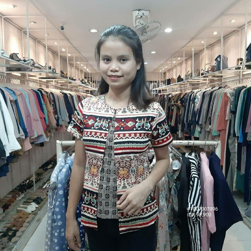 Blus batik rompi
