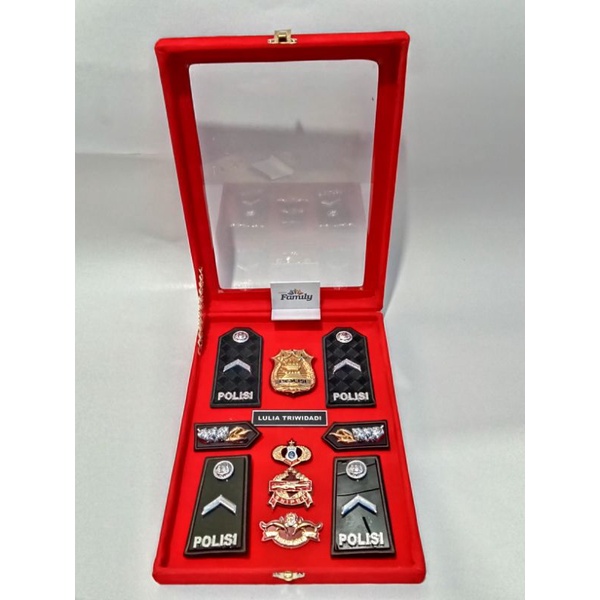 Pangkat Box Set Pdh Pdu Bripda/Briptu/Brigadir/Bripka Custom