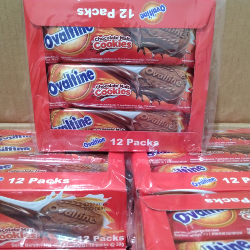 Ovaltine Cookies Coklat 30 gram isi 12 pcs