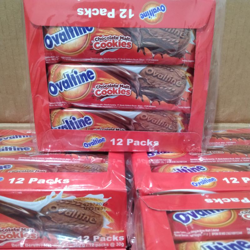 Ovaltine Cookies Coklat 30 gram isi 12 pcs