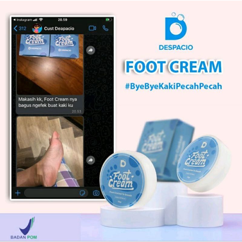 Despacio Foot Cream / despacio krim kaki / Krim kaki pecah / krim tumit kering