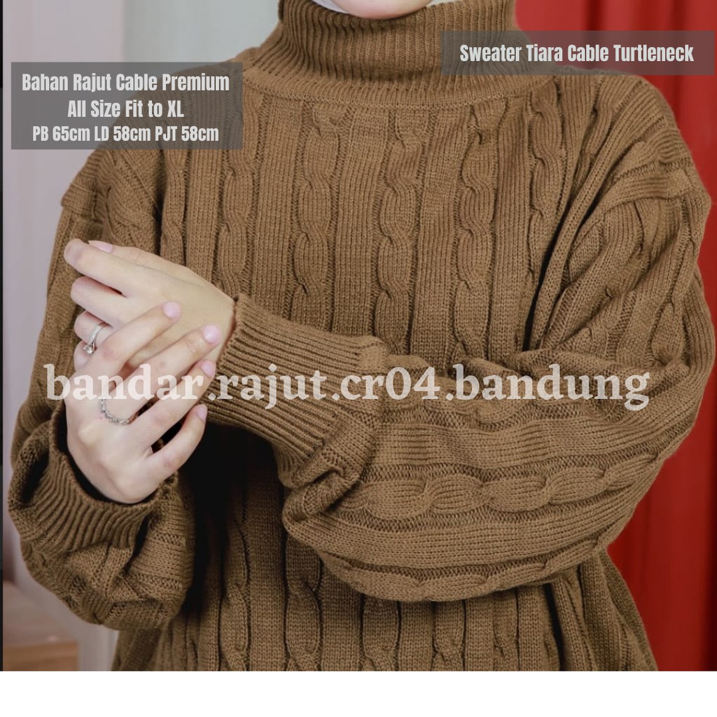 Sweater Rajut Tiara Cable Turtleneck 7 Gate Branded