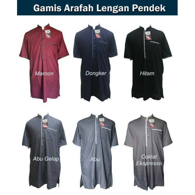 Gamis Pria Arafah Lengan Pendek / Baju Gamis Pria / GRATIS PECI RAJUT