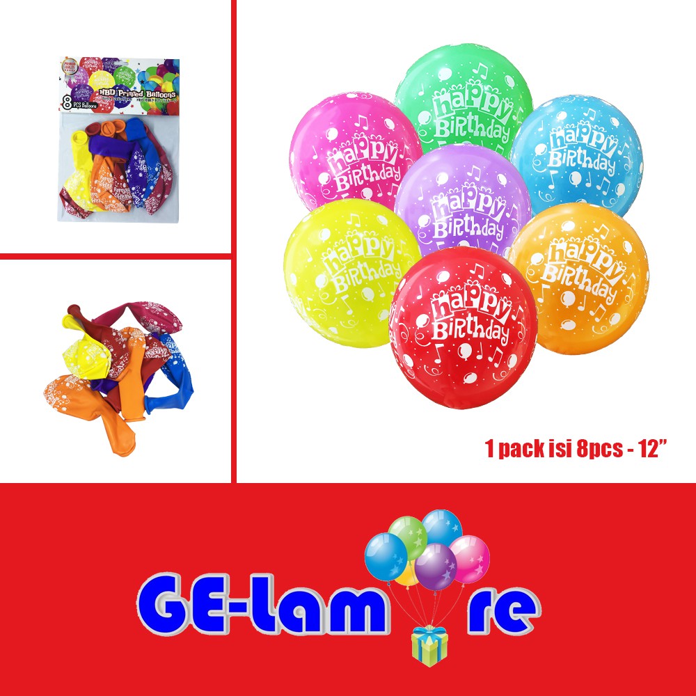 Jual BALON TULISAN HAPPY BIRTHDAY / HBD PRINTED BALLOON | Shopee Indonesia