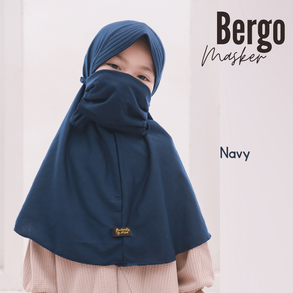 Kerudung Hijab Anak Usia 1-3 Tahun Terbaru Plus Masker Hijab PE NAVY