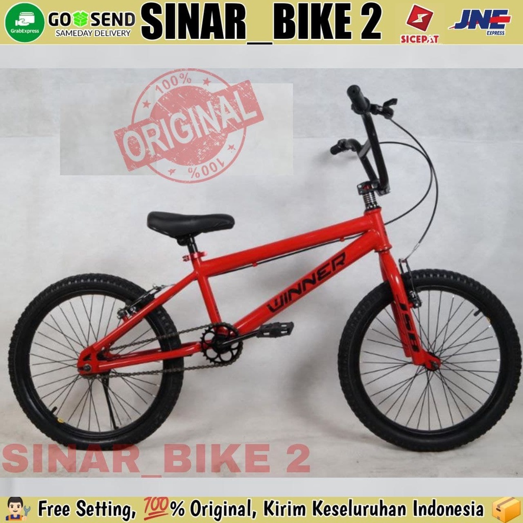 Sepeda Anak Laki BMX WINNER 20 Inch Ban 2.125 Bonus Jalu