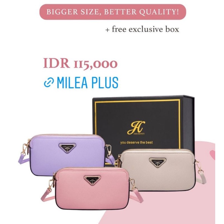 Free Exclusive Box Milea Plus Bag Jims Honey Tas Wanita Selempang Import