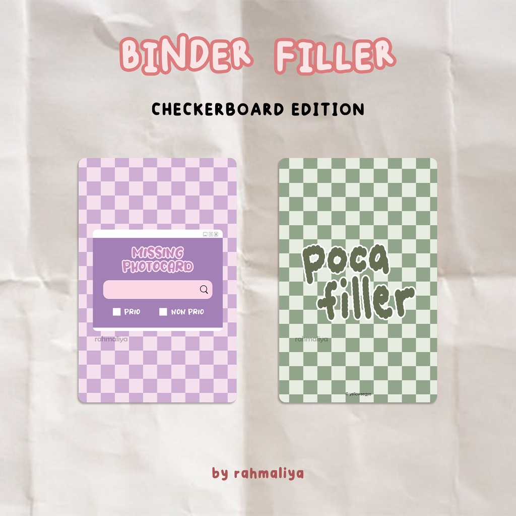 

[CHECKERBOARD EDITION] Binder / Photocard Filler by al