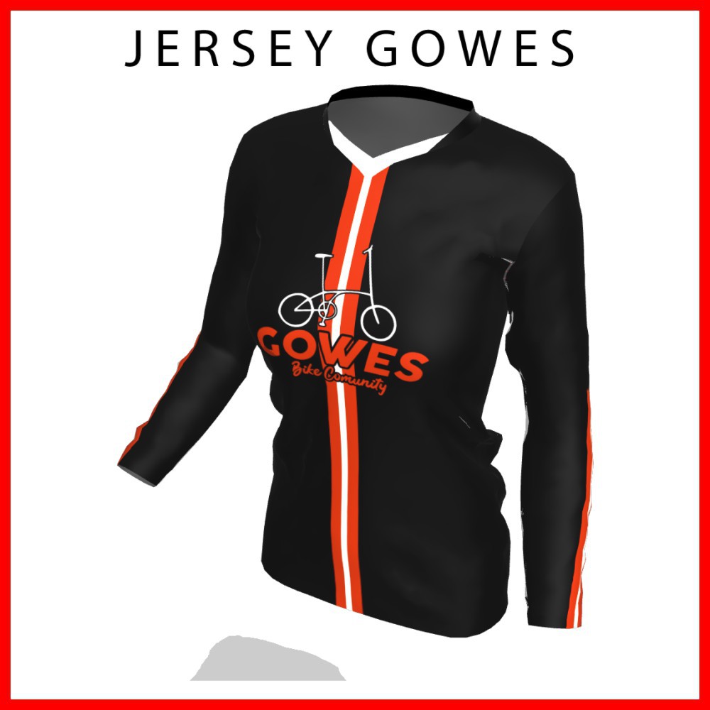 Baju Kaos Jersey Sepeda Gowes Wanita Cewek Perempuan Lengan Panjang Printing-77