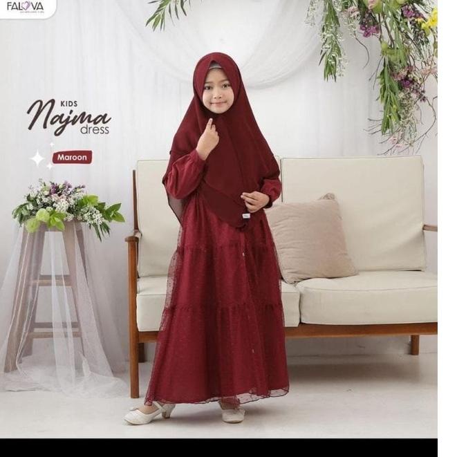 Special Price.. GAMIS ANAK TANGGUNG PEREMPUAN USIA 7-8-9-10-11-12-13-14 TAHUN GAMIS BINAR SYARI KIDS