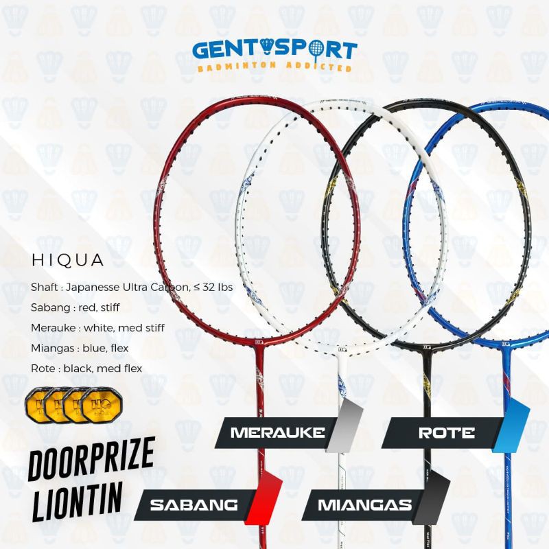 Raket Badminton HIQUA Sabang Merauke Miangas Rote Original