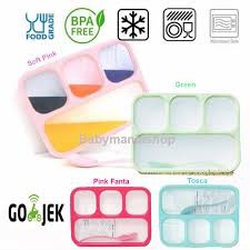 Kotak Makan Lunch box / kotak tempat makan sekat 4 grids leak proof bpa free