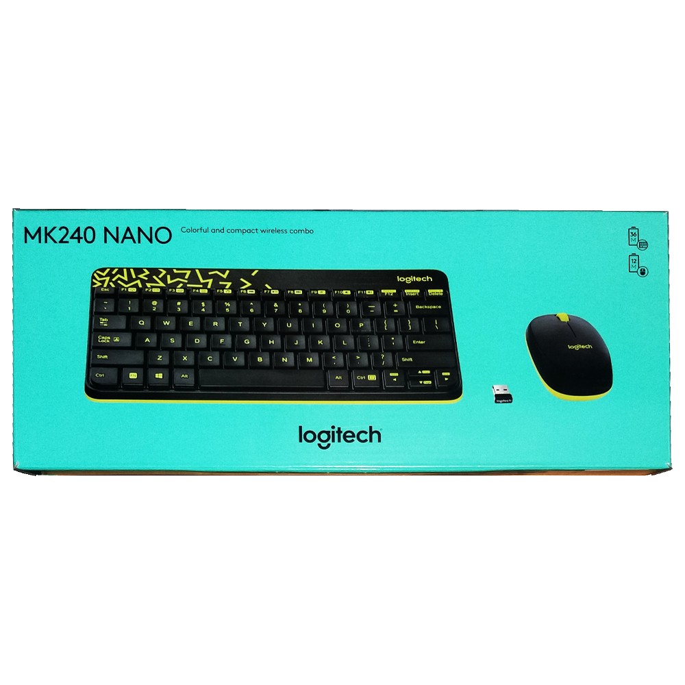 Trend-Logitech Keyboard and Mouse Wireless MK240 Original ( NANO Receiver )-PUTIH
