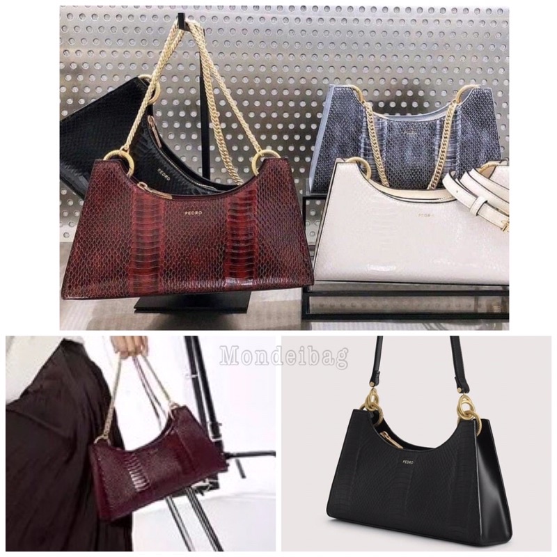 ORIGINAL  Pedro Snake Effect Shoulder Bag / tas wanita pdro