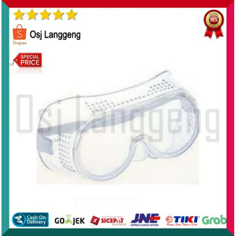 BISA COD | Kacamata Google Safety Glasses Medis Clear / Bening Murah Original