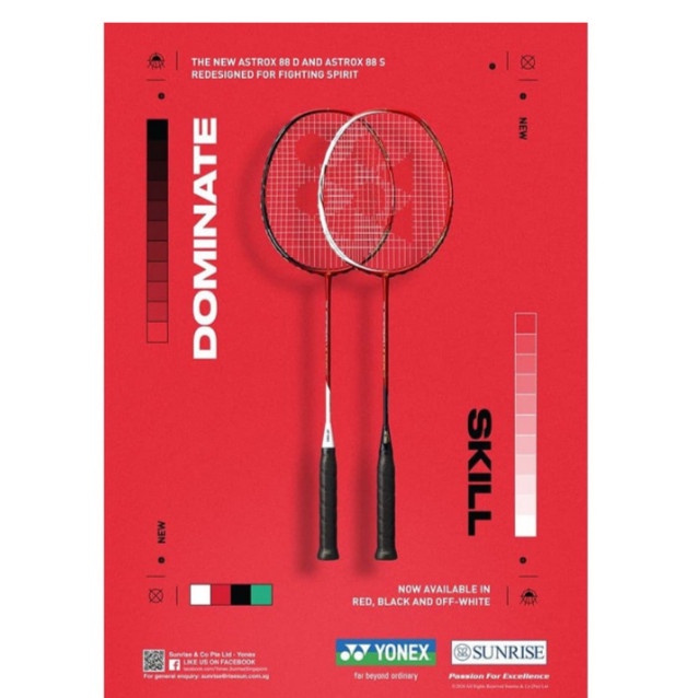 NEW ORIGINAL YONEX ASTROX 88 88S SKILL or 88D D DOMINATE RAKET BADMINTON (