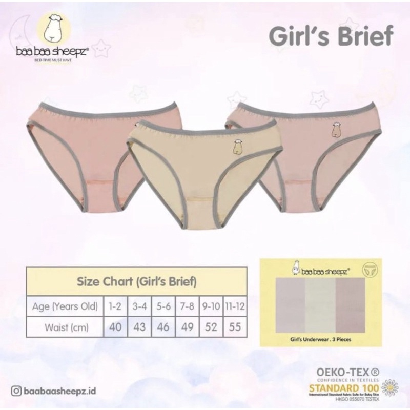 Baabaasheepz Kids Underwear Boy &amp; Girl / Celana Dalam Anak