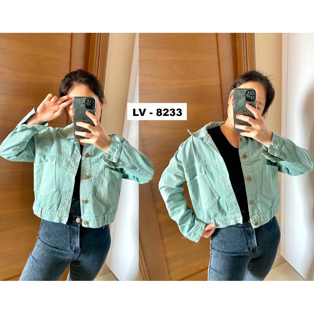 ARIA CROP DENIM JACKET / MINT GREEN OVERSIZE JAKET JEANS / PASTEL OVERSIZE JACKET JEANS.