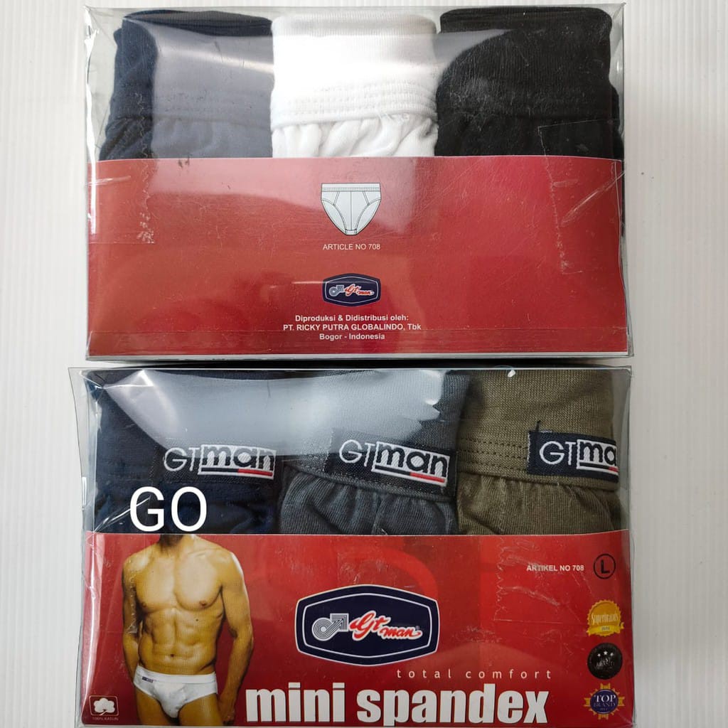 sogo CELANA DALAM PRIA GTman Mini Spandex 708 ISI 3 Cd GT Man Pakaian Dalam GTMAN Original