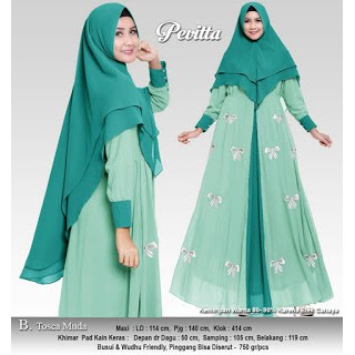 GAMIS PEVITA SYARI PREMIUM(TOSCA MUDA/SALEM)