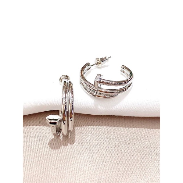 Anting Silver925 perak Premium Quality Kilau Mirip emas asli Anti Karat Anti Alergi Earring Fashion Import Branded Band As01