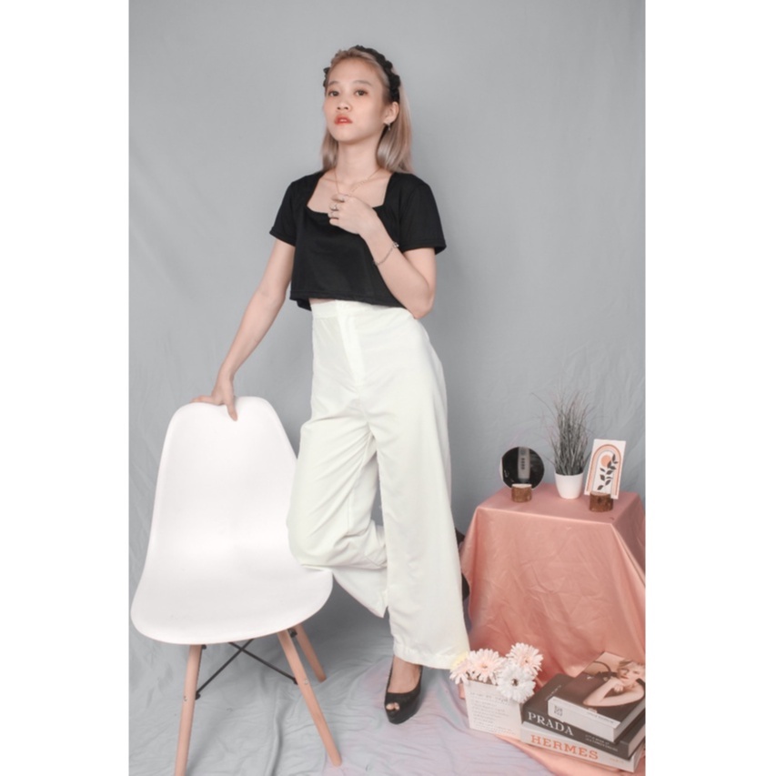 BEFAST - ZRX OOTD Celana Kulot ALIMAH / Celana Kulot Panjang Hw Highwaist Kancing Reseleting Rayon Premium / Kulot Kekiniaan Wanita Remaja / Celana Pankang Polos Casual / Celana Kulot Terlaris / Trendy / Celana Panjang Kulot Banyak Warna / Termurah