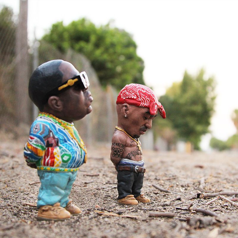 【Ready Stock】2Pac Shakur B.I.G. Notorious Biggie Action Figure  Rap Star Figurine Ornaments