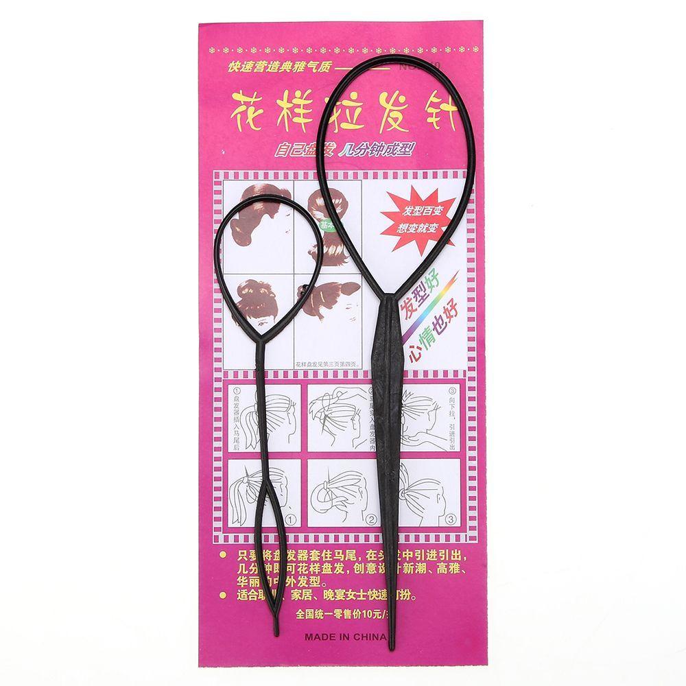 Needway  Crochet Braids Hair 2pcs/set Magic Home Use Ponytail Creator Hairstyle Alat Aksesoris Penata Rambut Untuk Kuncir Ponytail
