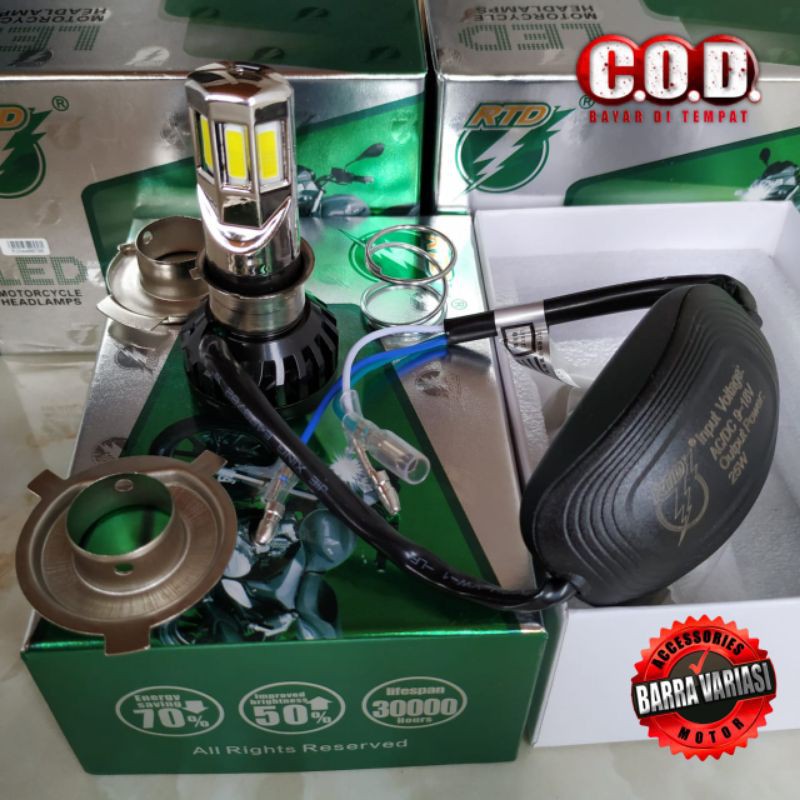 LAMPU LED MOTOR RTD 6 SISI ORIGINAL