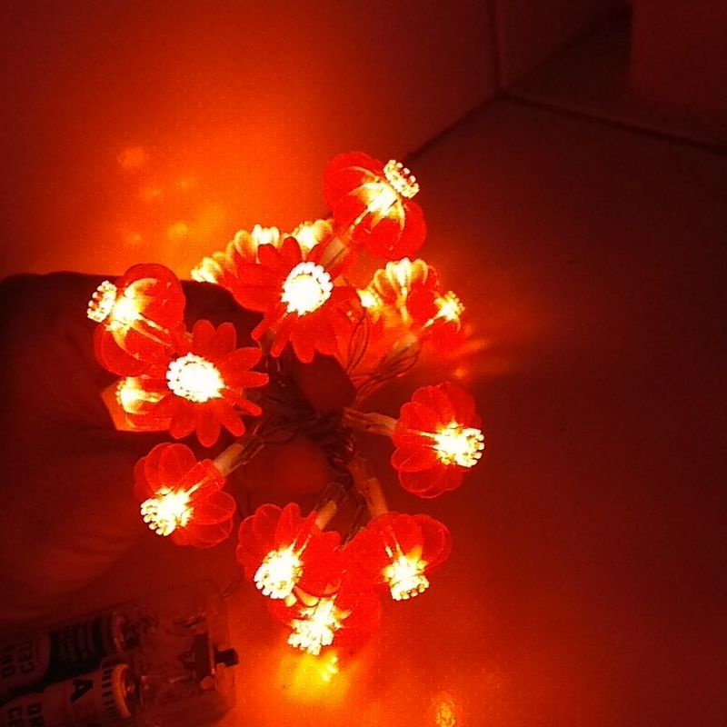 LED CHINESE NEW YEAR STRING LIGHT RED MOTIF LANTERN LAMPION 1.8 METER lampu imlek lampion