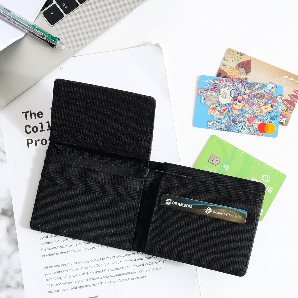 Dompet Pria Lipat Kanvas Anti Air Bifold Wallet Cowok Footage Sprinkle