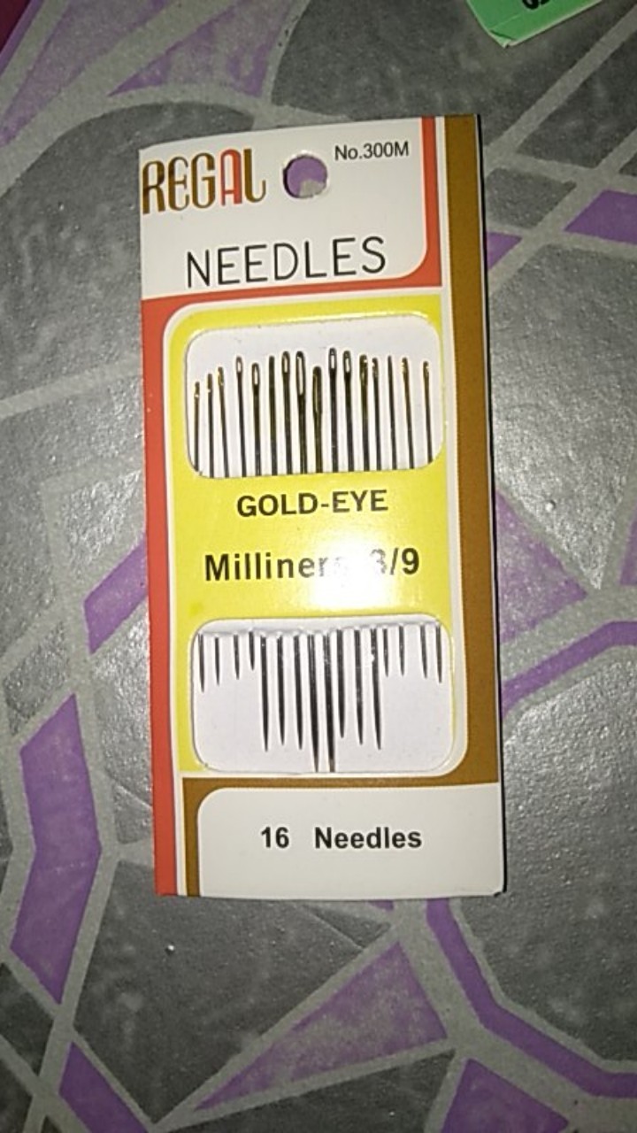 Jarum Jahit Tangan Regal Gold Eye Milliners 3/9 Isi 16 Pcs