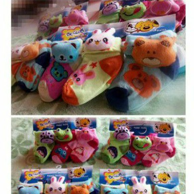 kaos kaki bayi berboneka/baby sock isi 12 pasang