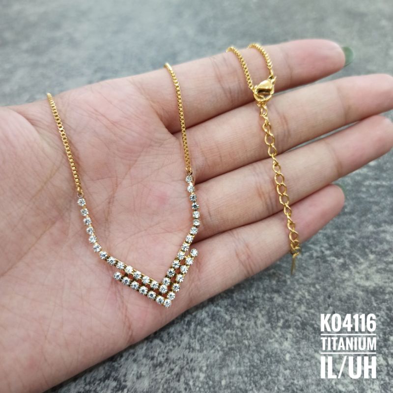 Kalung Titanium FUJI Gold K04116