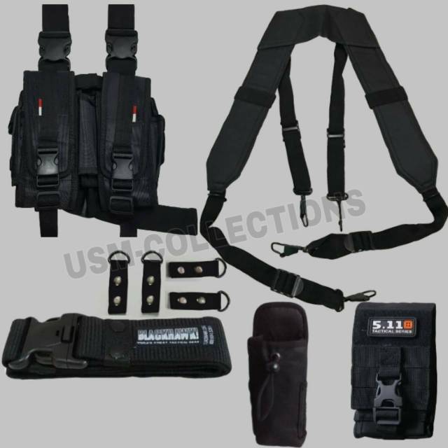 Satu set KOPEL/CANTOLAN/DAHRIM/MAGAZEN/SARUNG BARET/AQUA/SARUNG HP TNI/POLRI/SATPAM/SECURITY