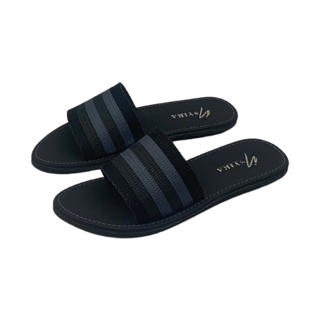 Insyira - Sandal Wanita Renata / Sandal Selop Wanita Non Slip / Sandal Rajut Alas Hitam